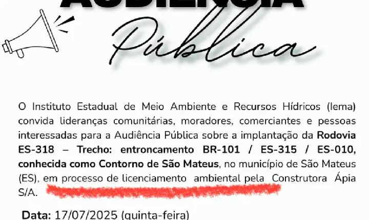 Convite para Audiência Pública