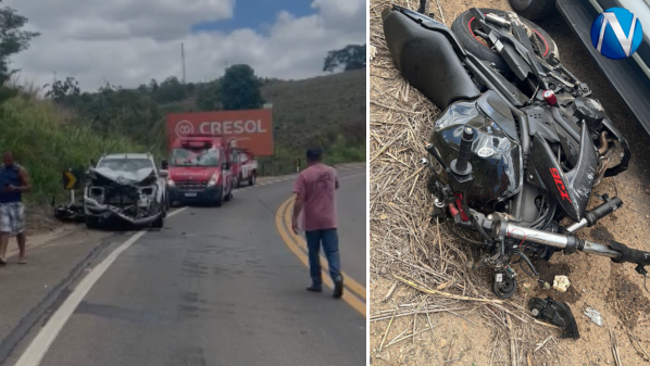 Motociclista fica ferido em batida com caminhonete na ES 137 em Nova Venécia
