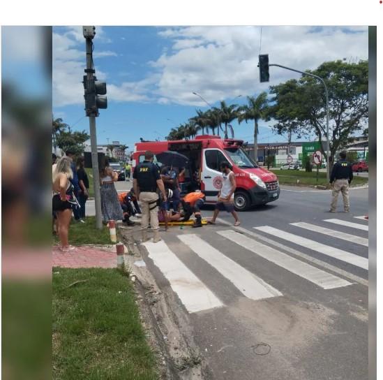 ACIDENTE ENVOLVENDO MOTOCICLISTA NA BR 101