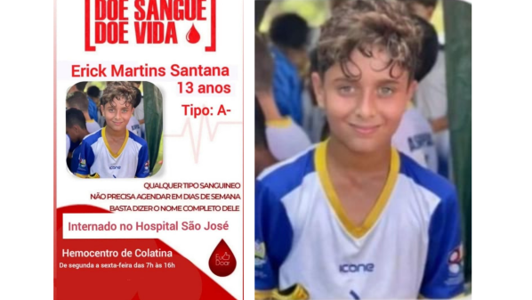 Jogador de São Gabriel da Palha é internado em UTI e família faz campanha por doação de sangue