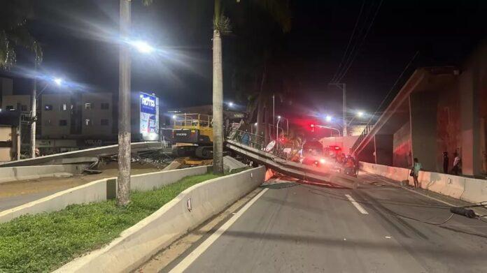 Acidente na BR-101: Carreta colide com passarela, causando ferimentos em morador e interdição da via