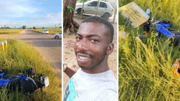 Mototaxista arranca poste, bate em placa e morre em São Mateus