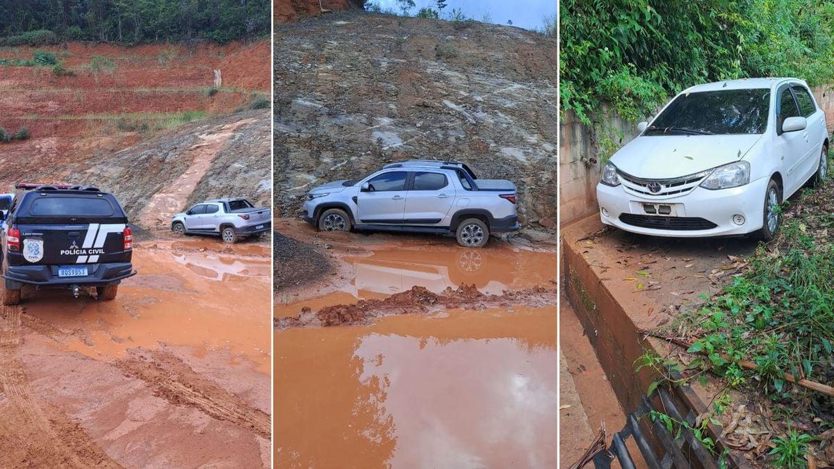 Polícia acha carro usado em assalto e picape roubada em clube de tiro no ES