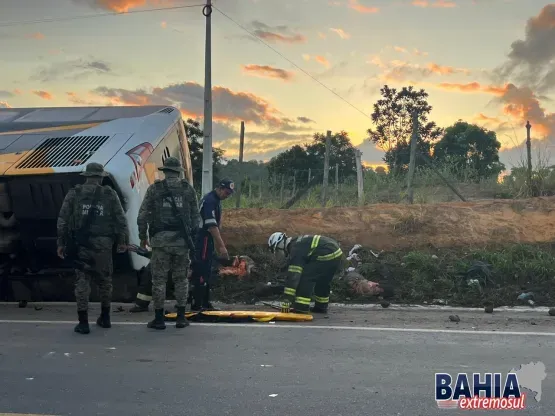 Tragédia na BR 101: 08 pessoas morreram e 23 ficam feridas após ônibus de turismo tombar próximo a Rancho Alegre