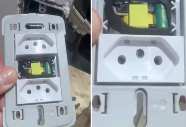 Casal encontra câmera escondida dentro de tomada em motel e caso ascende alerta