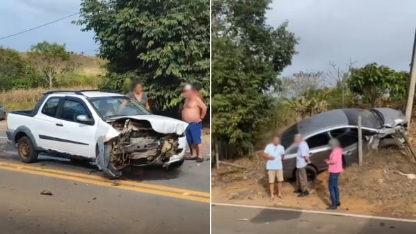 Homem fica ferido em acidente entre dois carros na ES 381 entre Nova Venécia e São Mateus