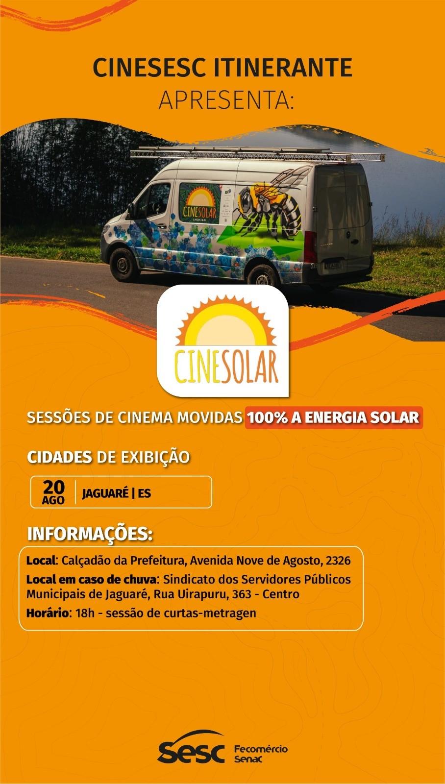 Furgão do Cine Solar em Jaguaré no dia 20 de agosto
